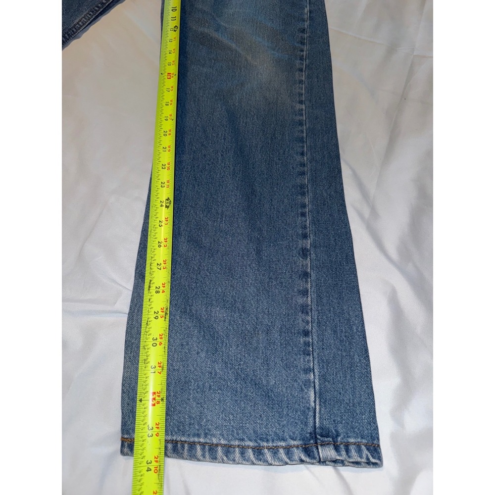 Levis 505 Regular Fit Mens Jeans 38x32 Medium Wash Blue Denim Straight Leg - Picture 8 of 10